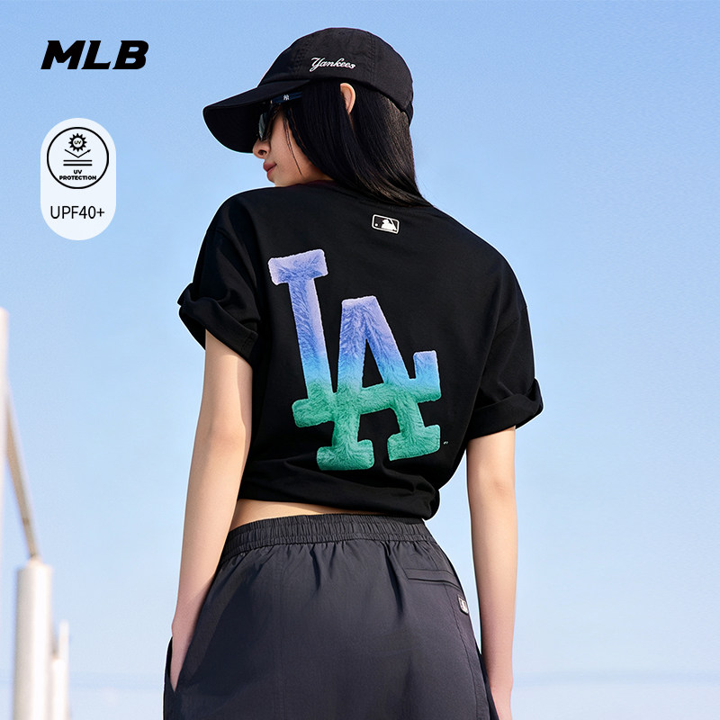 MLB男女同款复古印花防晒T恤图片