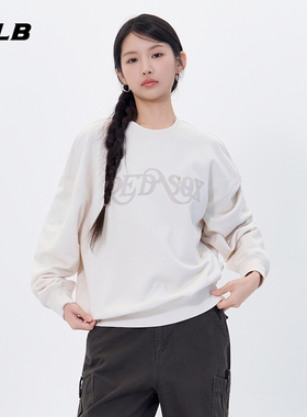 MLB官方 男女情侣时尚复古学院风纯色圆领卫衣25秋季新款MTV03