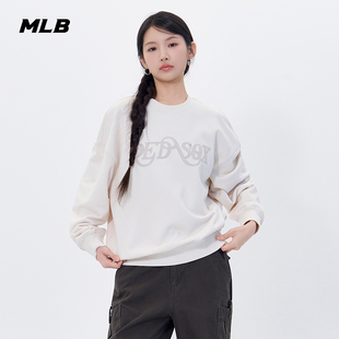 新款 复古学院风纯色圆领卫衣25秋季 MTV03 男女情侣时尚 MLB官方