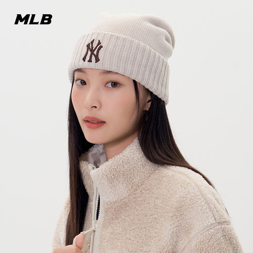 MLB官方 男女情侣复古显脸小休闲潮流百搭针织帽冬季新款BNB13