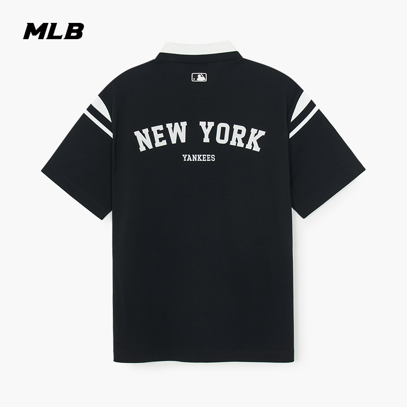 MLB官方休闲撞色条纹短袖T恤