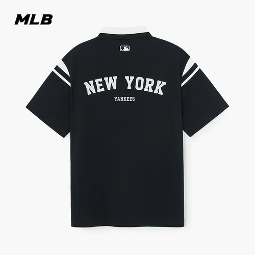 MLB官方休闲撞色条纹短袖T恤