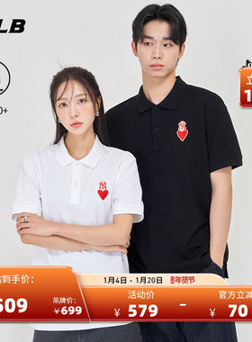 MLB官方 情侣爱心polo衫简约百搭防晒短袖PQH01/PQH02
