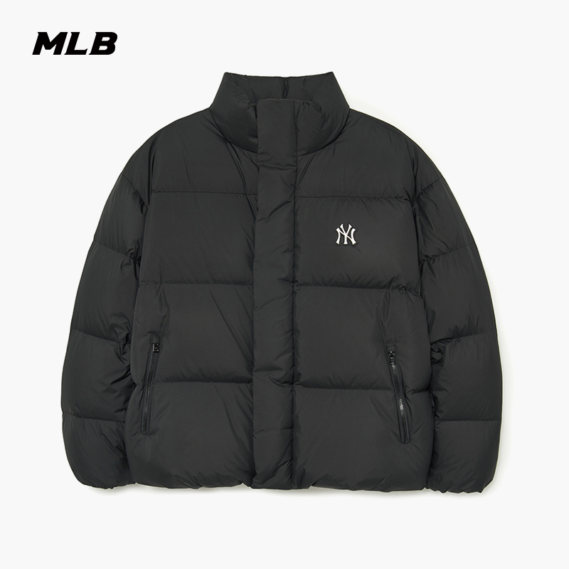 MLB官方 男女同款经典时尚纯色百搭立领排骨服羽绒服23冬季DJB07