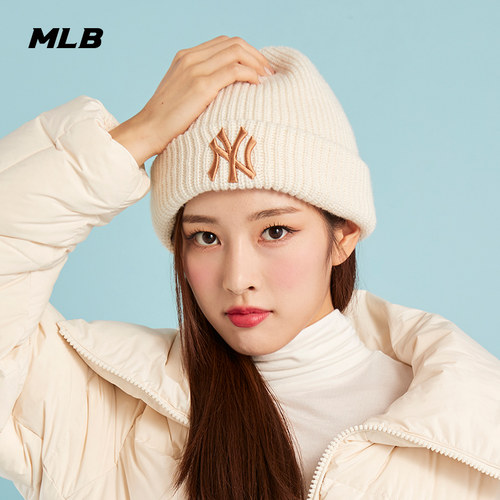 MLB官方时尚保暖纯色毛线针织帽