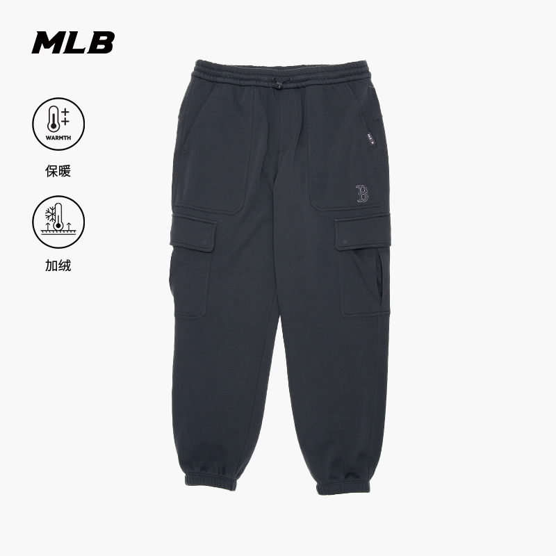 MLB官方男女情侣舒适保暖加绒工装休闲运动长裤2025秋冬新款PTB20