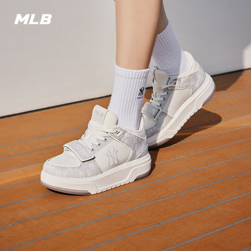 MLB官方 男女同款潮流厚底丹宁满印老花学长鞋26春季新款SXMDM