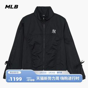 新款 轻薄舒适百搭缎面抽褶夹克外套26春季 WJB14 女款 MLB官方