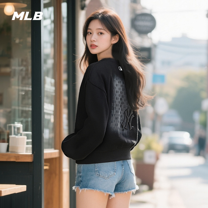 MLB官方 男女情侣时尚复古老花宽松休闲套头卫衣25秋季新款MTM08