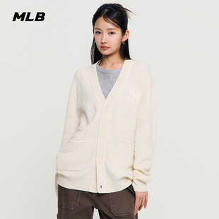 男女情侣时尚 新款 暗纹浮雕老花针织开衫 季 KCM02 25秋季 MLB官方