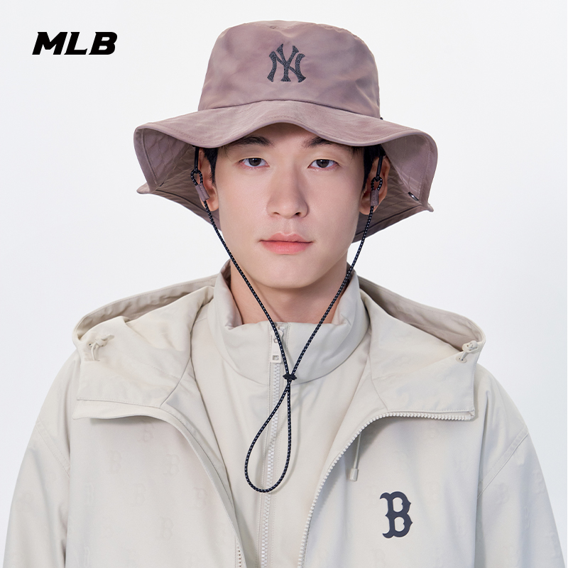 MLB官方男女情侣时尚百搭遮阳帽户外纽扣渔夫帽25秋冬新款HTB05