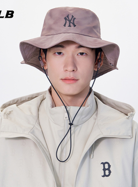 MLB官方男女情侣时尚百搭遮阳帽户外纽扣渔夫帽25秋冬新款HTB05