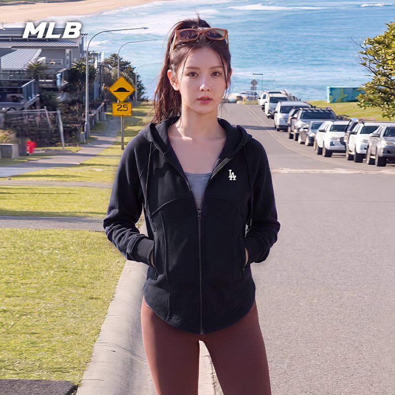 MLB女款修身连帽拉链卫衣外套图片