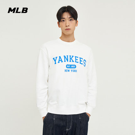 MLB官方男女情侣学院风圆领宽松卫衣舒适运动长袖春夏MTV92