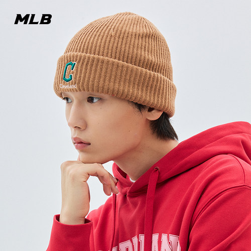 MLB官方男女情侣毛线帽防风