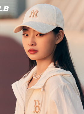 MLB官方 男女同款潮流韩系暗纹老花棒球帽时尚遮阳帽秋冬CPM10