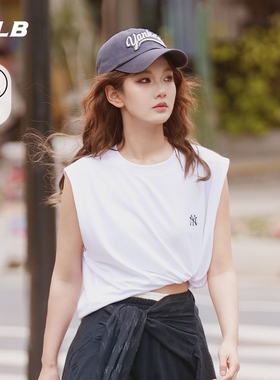 MLB官方 男女情侣凉感百搭运动休闲无袖纯色背心25夏季新款TOB01