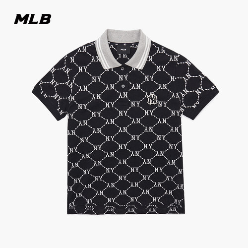 MLB官方女士POLO衫钻石老花短袖