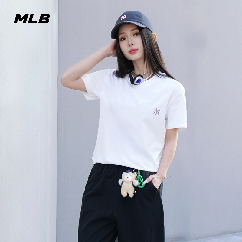 MLB官方 男女同款时尚经典百搭休闲纯色圆领T恤26春季新款TSB01,运动服/休闲服装,运动T恤,淘宝优惠券,粉丝福利购,淘宝优惠卷