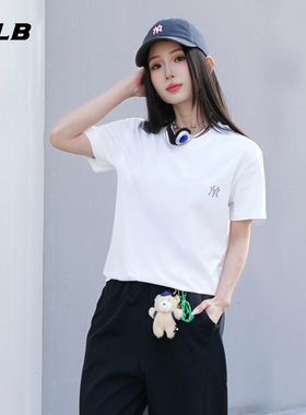 MLB官方 男女同款时尚经典百搭休闲纯色圆领T恤26春季新款TSB01