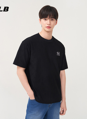 MLB官方 男女情侣暗纹老花运动时尚圆领T恤短袖25夏季新款TSM13