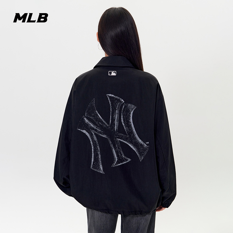 MLB官方男女情侣潮流背标大LOGO百搭教练夹克外套25秋季新款JPB12