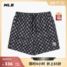 MLB官方 男女情侣复古老花满印跑步短裤运动休闲裤时尚夏季SMM01