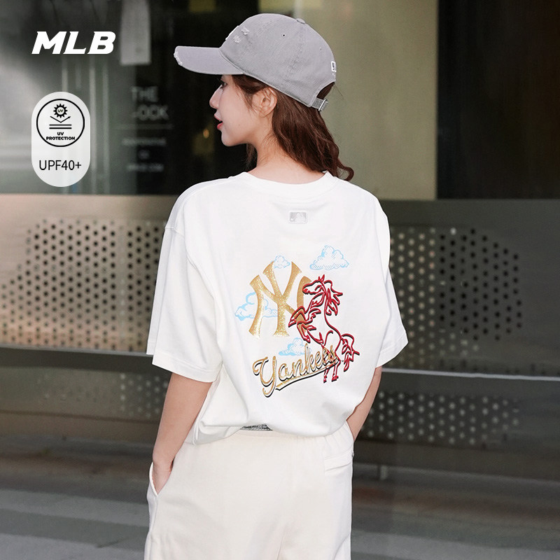 MLB官方 男女同款新年系列生肖马印花防晒短袖T恤26春季新款TSQ02,运动服/休闲服装,运动T恤,淘宝优惠券,粉丝福利购,淘宝优惠卷