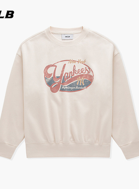 MLB官方 男女同款复古时尚学院风印花圆领卫衣25秋季新款MTV10