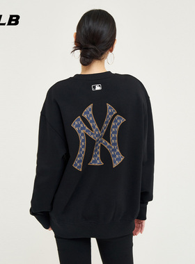 MLB官方 男女老花大logo宽松复古运动卫衣春夏MTM04/MTM08