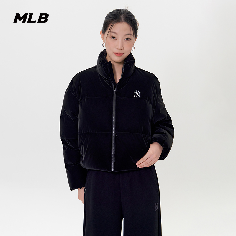 MLB官方女款时尚百搭哑光亮面短款休闲舒适羽绒服25冬季新款DJB40