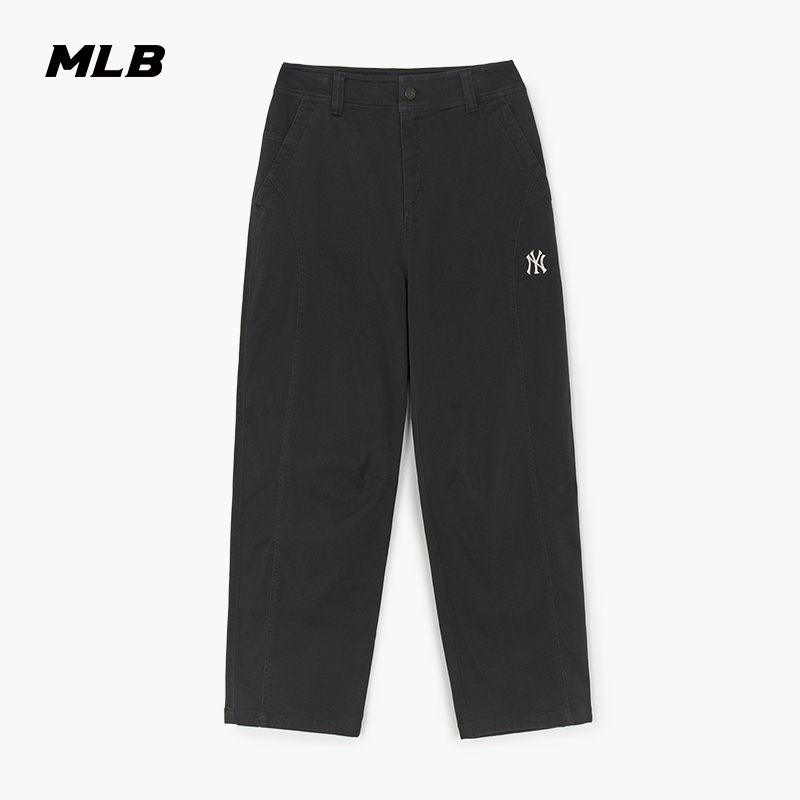 MLB官方 男女情侣时尚休闲复古水洗弯刀梭织裤25冬季新款WPB10