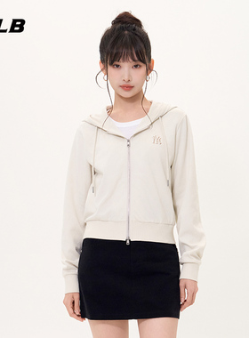 MLB官方女款小logo钻石老花连帽拉链纯色休闲卫衣25秋季新款TRM01