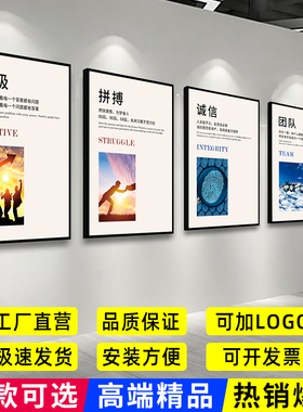 办公室激励志墙贴企业文化墙装饰挂画会议室团队标语布置公司海报