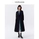 搭片丝羊毛长款 翻领立体外套复式 通勤风衣 新款 VGRASS维格娜丝春季