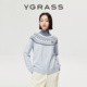 VGRASS25秋冬新款 WISH系列 羊毛混纺费尔岛提花云肩高领针织衫
