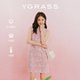 VGRASS维格娜丝26春季 盘绳绣立体层次镂空花卉蕾丝背心连衣裙 新款