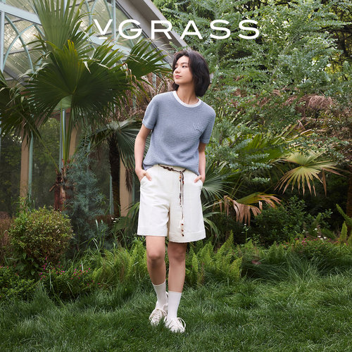 VGRASS亚麻混纺4分裤短裤