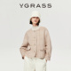 VGRASS25冬新款 皇室婴驼 意大利进口复古格纹羊驼毛混纺短大衣