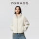 VGRASS维格娜丝25冬新款 100%羊羔泰迪外套麂皮绒白色宽松短款 女