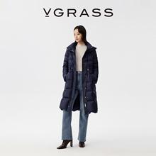 VGRASS维格娜丝收腰显瘦冬新款超细高密法国进口95鸭绒羽绒服女