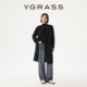 VGRASS25秋冬新款 超轻毛呢 WISH系列精纺羊绒双面呢圆领大衣女
