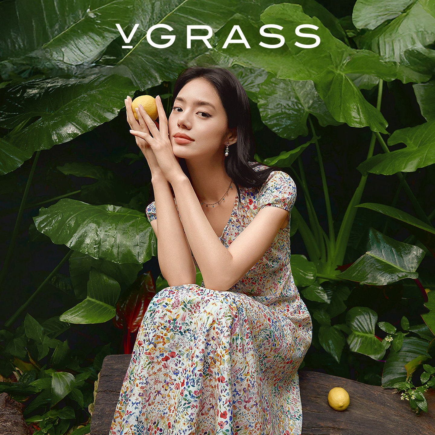 VGRASSLiberty印花连衣裙