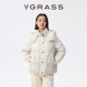 VGRASS维格娜丝冬季 蕾丝刺绣35D柔舒亚光90鹅绒可拆卸连帽羽绒服