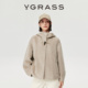 休闲感大衣女 羊驼毛混纺毛呢连帽短款 皇室婴驼 VGRASS25冬新品