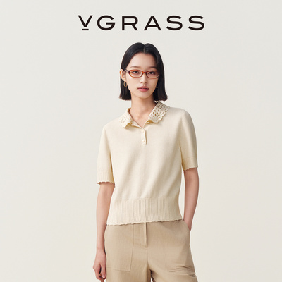 VGRASS桑蚕丝混纺针织衫