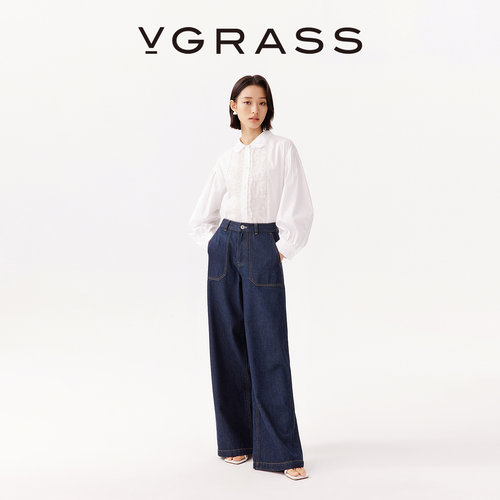 VGRASS100棉直筒牛仔裤
