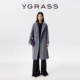 女 WISH系列云朵感直身翻领大衣长款 超轻毛呢 VGRASS25秋冬新款