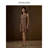 VGRASS维格娜丝裙子秋冬冬季 新款 气质马甲背心绝美独特连衣裙