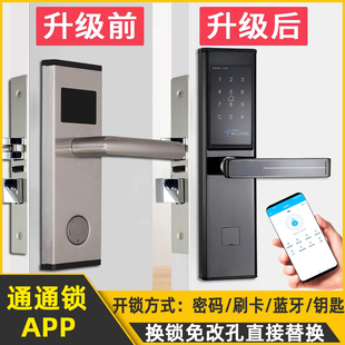 酒店门锁民宿公寓密码 锁智能感应通通锁刷卡锁宾馆磁卡电子门锁